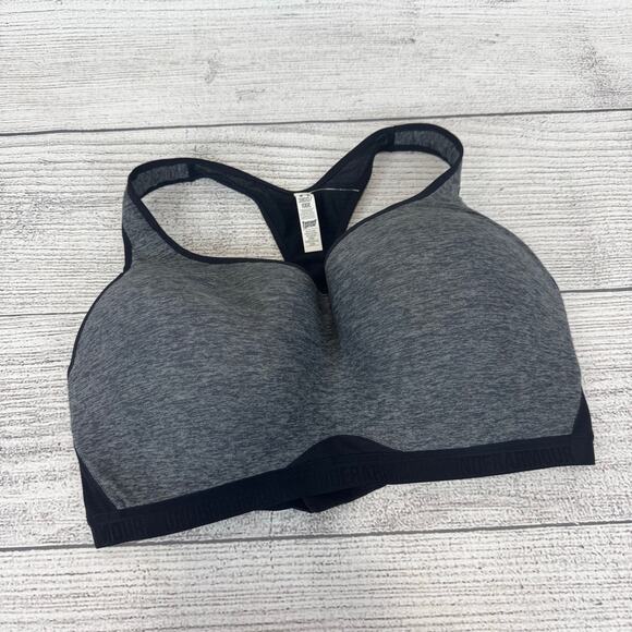 Under Armour Women's Gray Black High Impact Racerback Sports Bra Size 38DD - Picture 1 of 10